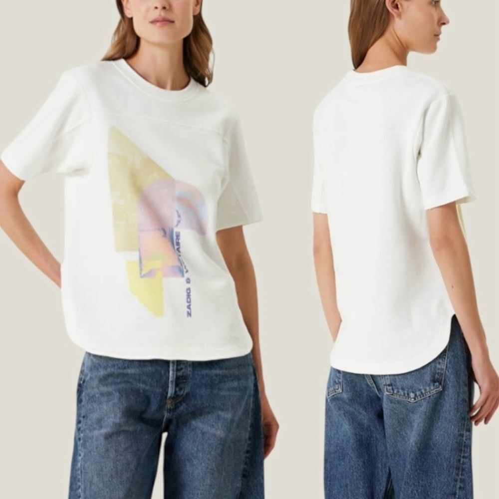 NWT Zadig & Voltaire Mo Terry Palmer Short Sleeve Sweatshirt/Graphic Tee Small